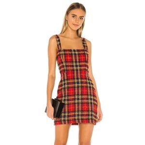 Amanda Uprichard Red Scotch Plaid Makenna Mini Dress